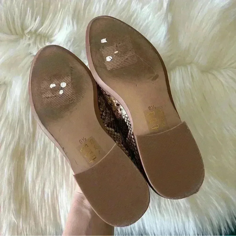 Madewell Frances Snakeskin Loafers Leather Shoes 6.5